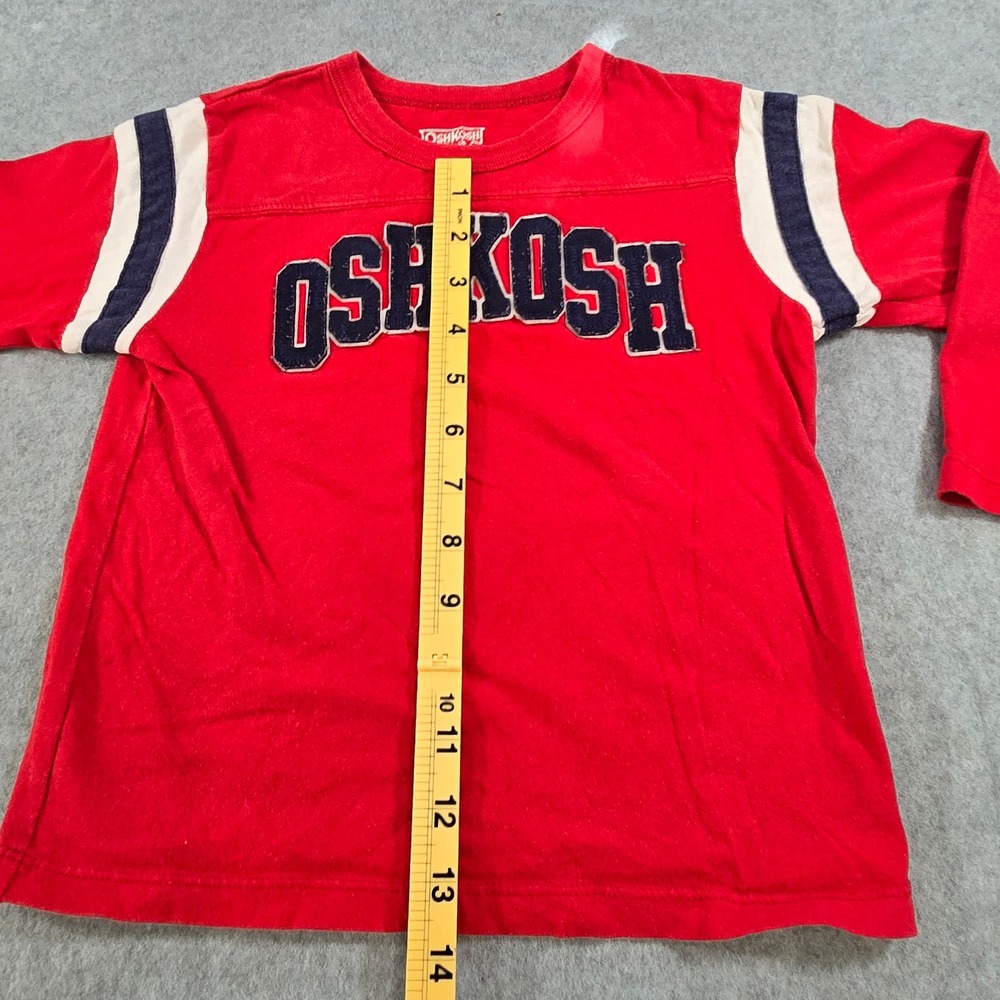 OshKosh B'gosh Boys Red Long Sleeve Graphic Athletic Varsity T-Shirt Size 3T - Picture 5 of 6